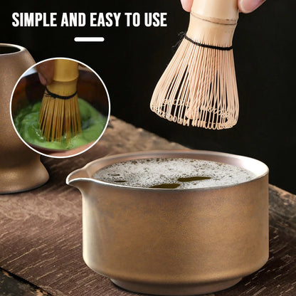 Matcha Set Japanese Tea Set Includes Matcha Bowl with Spout Matcha Whisk Holder Bamboo Matcha Whisk and Scoop Ceramic Matcha Kit