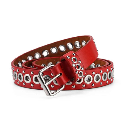 Women's Belt Fashionable Rivet Thin Belt Personalized Needle Buckle Belt Street Trend Punk HipHop Style Y2K Belt With Jeans Belt