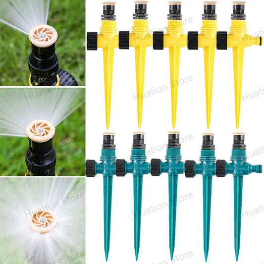 5Pcs 360° Rotation Garden Sprinkler Irrigation Watering System Agriculture Ground Automatic Tube Plug Buried Atomization