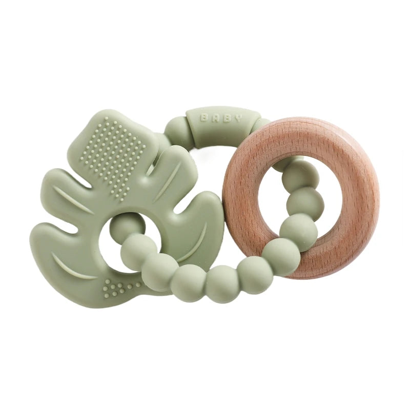 Baby Silicone Teethers Rattle Toys Newborn Chew Food Grade Teethers Training Bed Toy Baby Silicone Soothing Toy Accessories Gift
