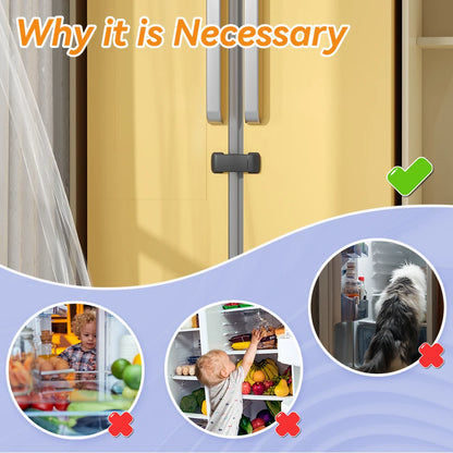 SAFELON 2 Pcs Baby Safety French Fridge Door Lock, Childproof Double Door Refrigerator Lock, Cabinet Cupboard Lock for Toddlers