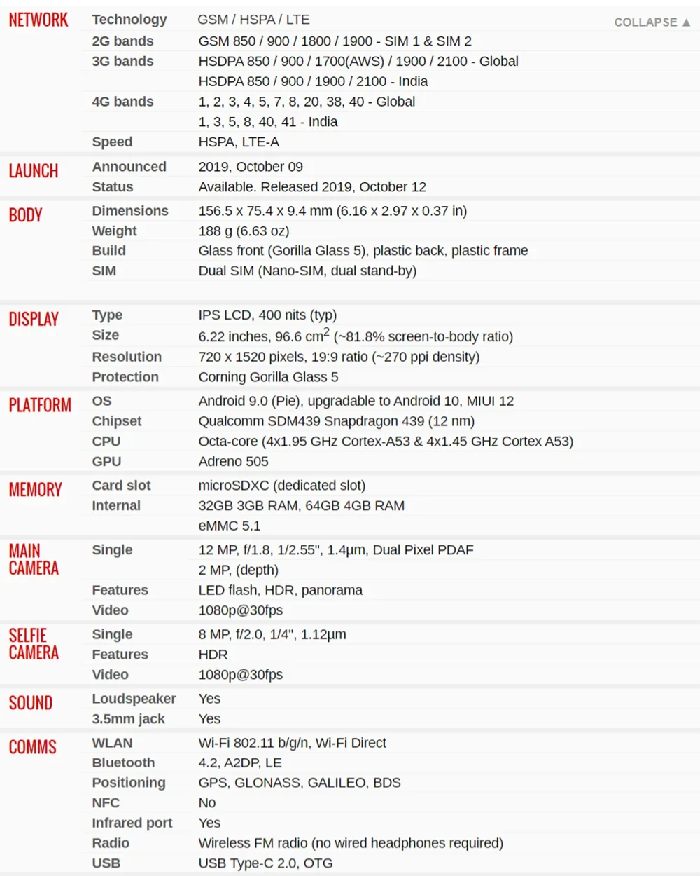 Original Xiaomi Redmi 8 4GB 64GB 4G Smartphone Dual SIM 6.22'' 12MP+2MP+8MP 4700 mAh Snapdragon 439 Octa-Core 4G LTE MobilePhone