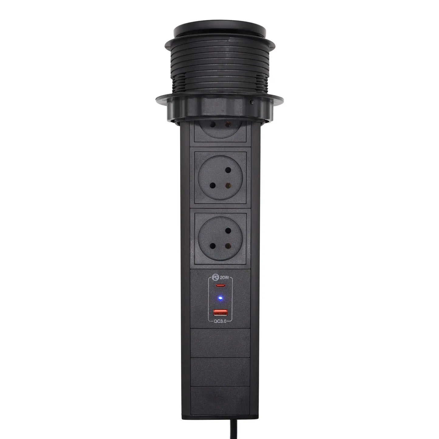 Pop up the socket; Embedded desktop socket; 3-digit AC power USB-A/C Supercharging PD 20W; Used for conference desks, kitchen an