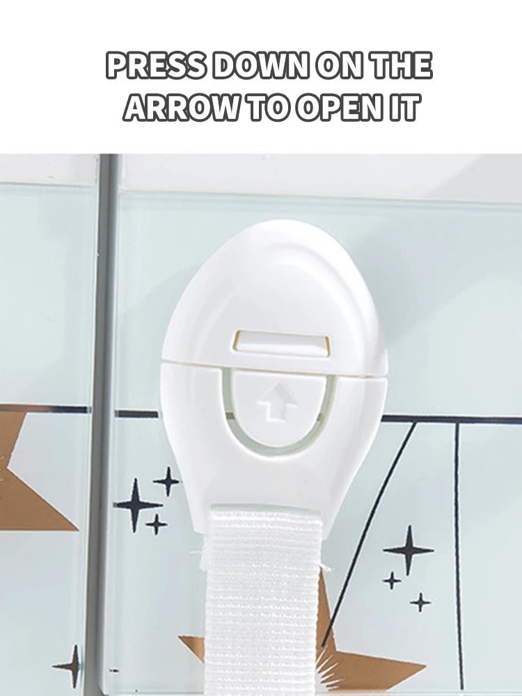 10PCS Baby Anti-Pinch Hand Safety Protection Cloth Lock Drawer Refrigerator Cabinet Door Multi-Functional Ribbon Lock Buckle