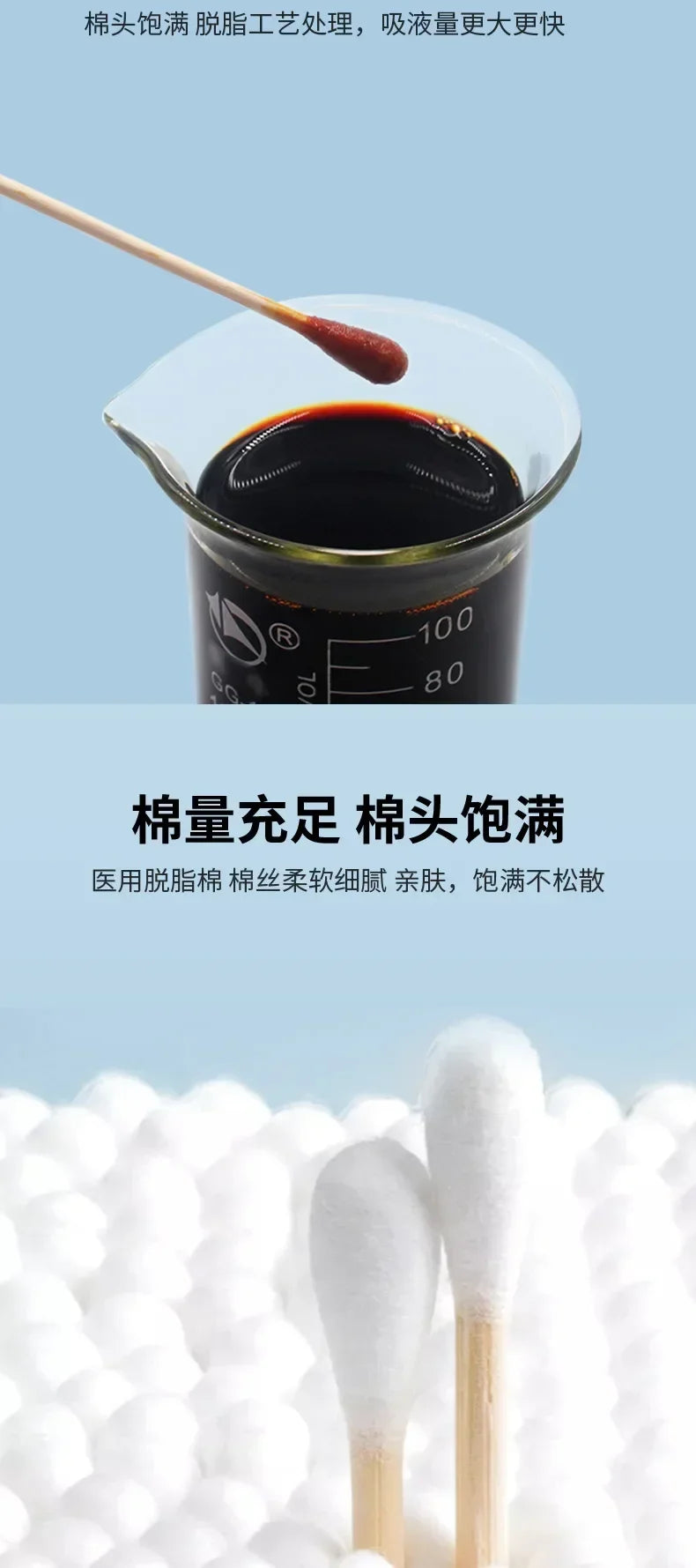 Medical Disposable Cotton Swabs, Degreased Cotton Swabs, Self-sealing Sterile Medical Gynecological Cotton Swabs