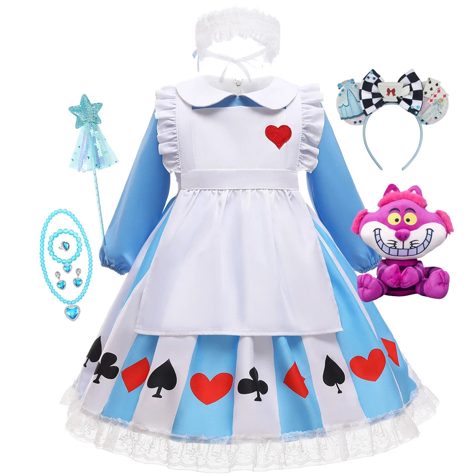 Girl Alice Costume Halloween Maid Lolita Dress Kids Cosplay Servant Family Party Fancy Clothing New Arrival
