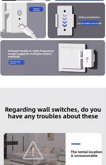 Smart Wireless Light Switch Remote Control for Bedroom/Lazy People, Auto On/Off, Smart Home Device