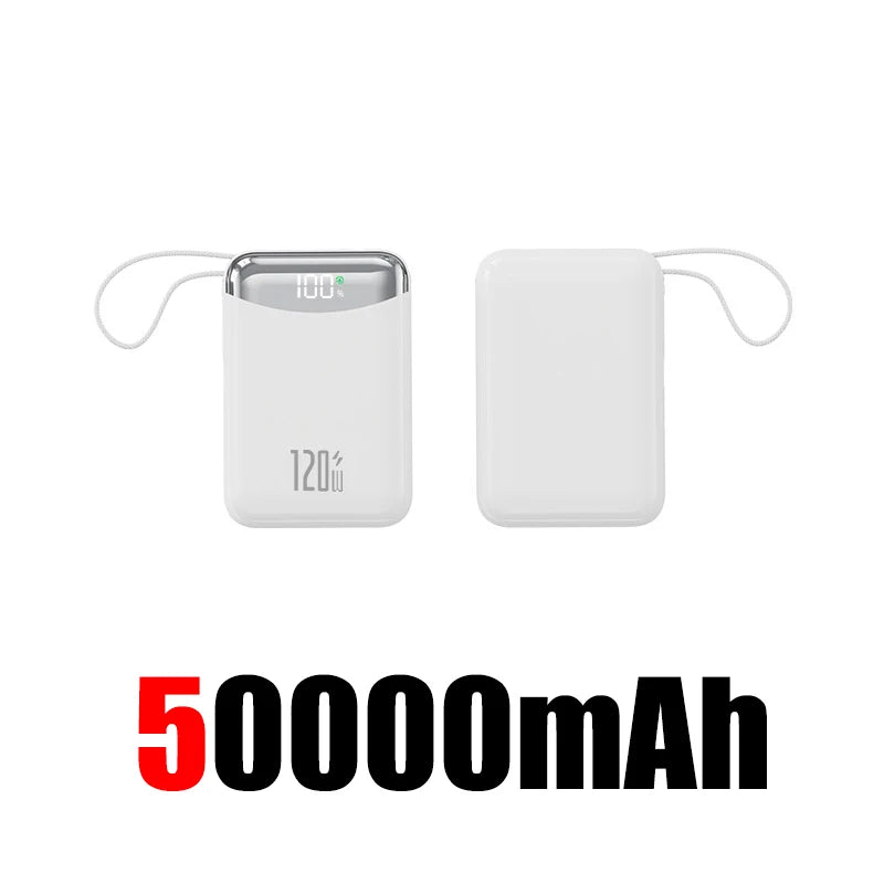 120W Power Bank With Charging Cables 100000mah Large Capacity Portable External Battery For Multi Phones Emergency Supply