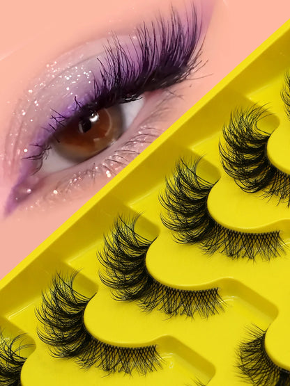 GROINNEYA Cat Eye Lashes Natural Look Mink Eyelashes Natural Look Faux Mink Wispy Soft Natural Clear Band Lashes Makeup