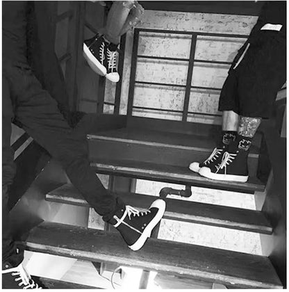 Owens women's sports shoes, men's sports shoes, 2025 spring and autumn lace-up flat casual shoes thick sole high top sports shoe