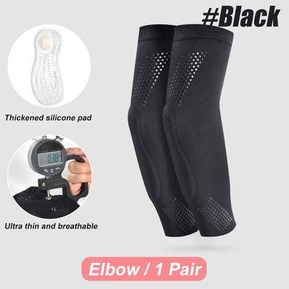 1Pair Compression Knee Elbow Pads With Silicone Gel Pad, Volleyball Knee Pads for Women Girls Dancers Yoga Pole Floor Dance