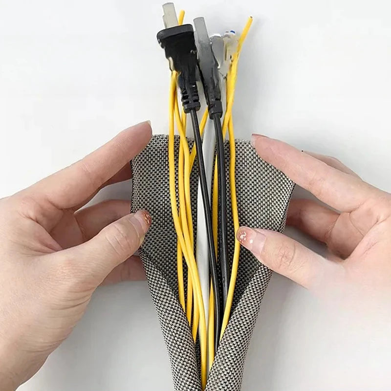 5-8mm Thermoresistant Tin Plating Cable Tube Sleeve EMI Shielded Flexible Wire Wrap Cover Line Cord Organizers Cable Management