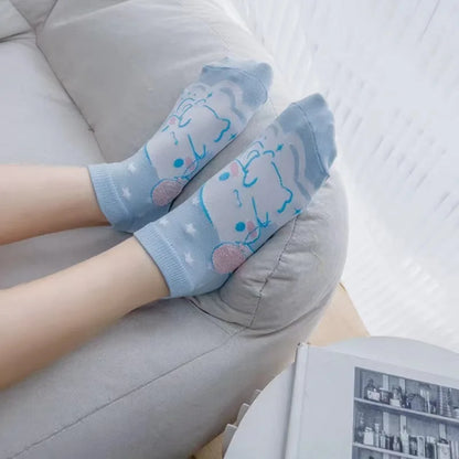 Sanrio's Innovative and Cute Women's Cartoon Short Socks Are High-Quality Comfortable Soft and Breathable Gift Socks