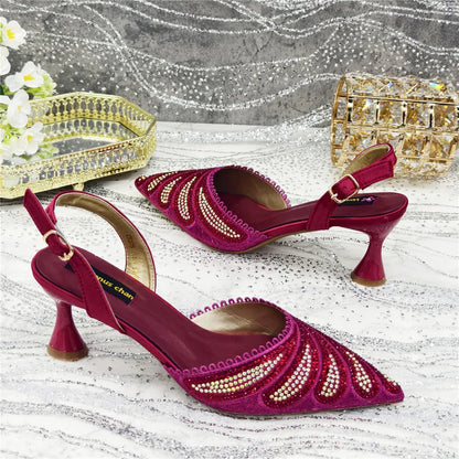 High Quality African Wedding Shoes Summer Sandals for Wedding 2025 Sexy Pumps Rhinestone Fashion Women Wedding Shoes