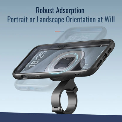 Magnetic Bike & Motorcycle Phone Mount - Universal Smartphone Holder with GPS Support, Secure Magnetic Attachment for Cycling