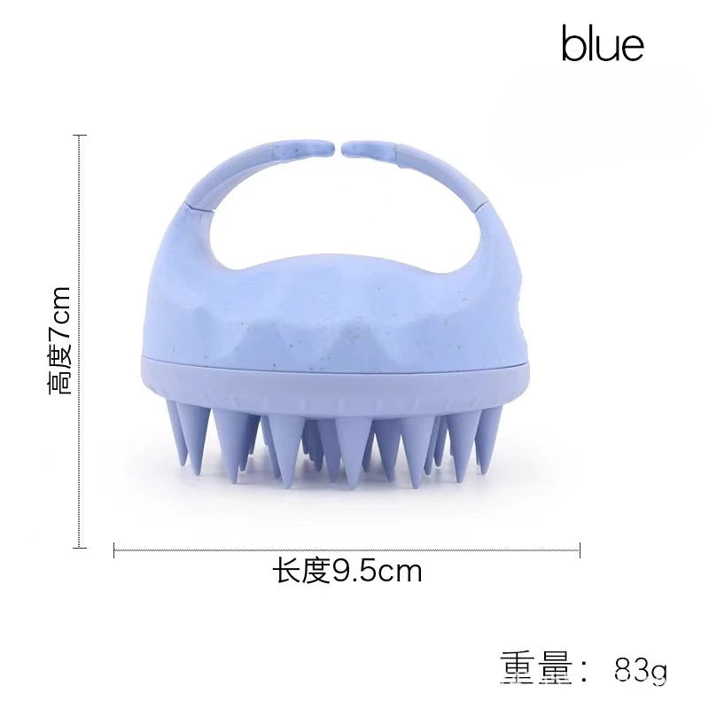Scalp Brush Massager Sculp Scrubber Brush Wheat Straw Biodegradable Silicone Shampoo Brush Hair Scalp Massager For Hair Growth