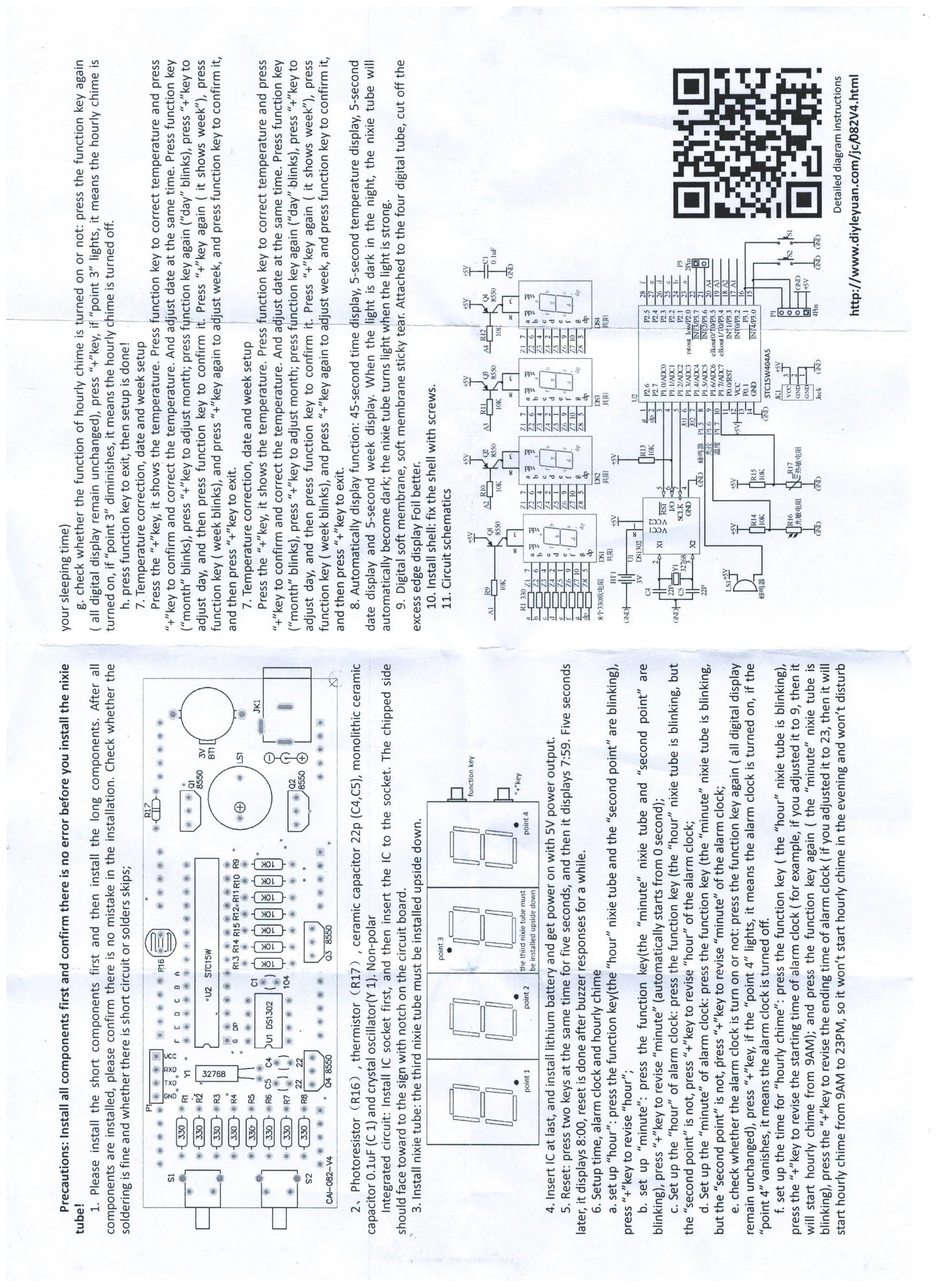 Electronic Clock DIY KIT LED Microcontroller Kit Digital Clock Time Light Control Diy Electronic Kit