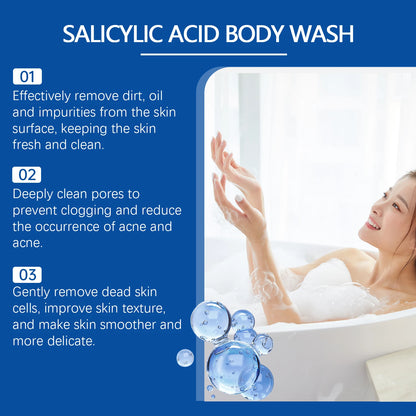 100ml Salicylic Acid Shower Gel Brighten Body Lighten Fine Lines Oil Control Lasting Fresh Hydrating Skin Exfoliator Body Wash