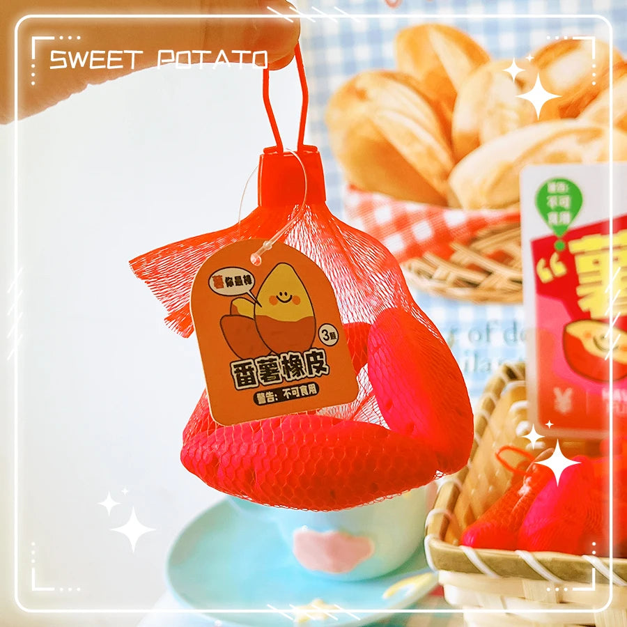 school teacher gift back to school supplies Aesthetic cute stationery Kawaii object funny erasers Sweet potato rubber