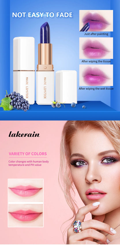 Magic Lipstick Temperature Color Changing Lip Stain Gloss Moisturizing Long Lasting Waterproof Lip Balm 6Colors Women Lipstick