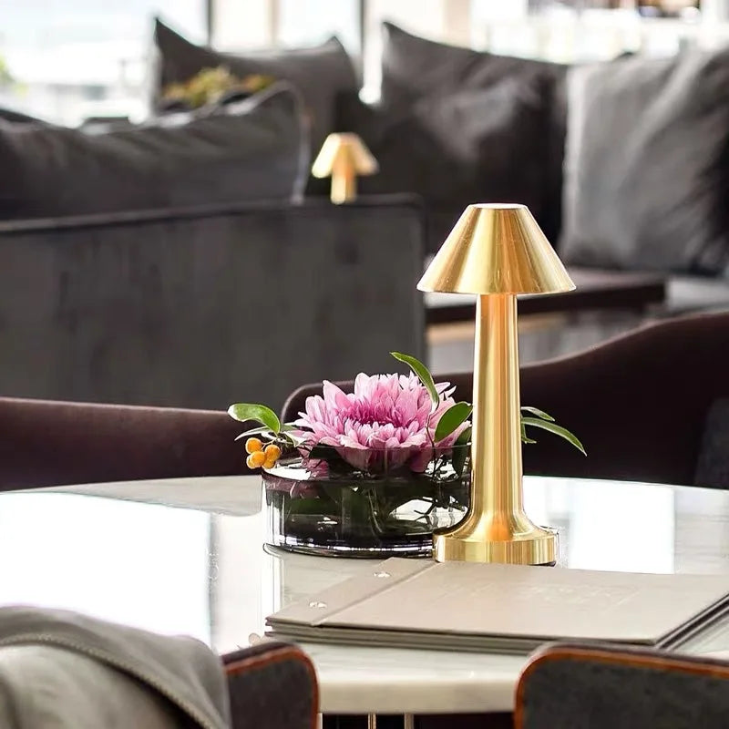 LED Touch Table Lamp Desktop Night Light Rechargeable Cordless Decor Lamp for Restaurant Hotel Bar Bedroom Bedside Light Lamp