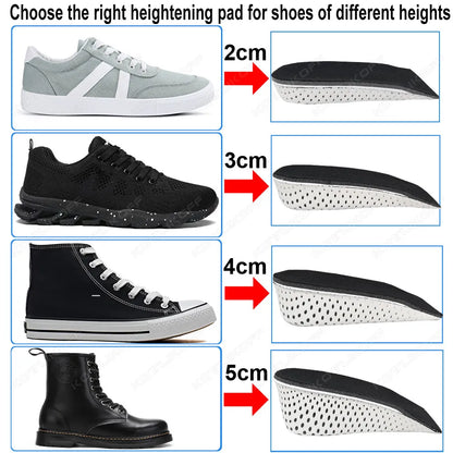 Height Increase Half Shoe Insoles Heel Insert Sport Cushion EVA Memory Foam Heel Lifting 2/3/4/5CM Taller Invisible Heighten Pad