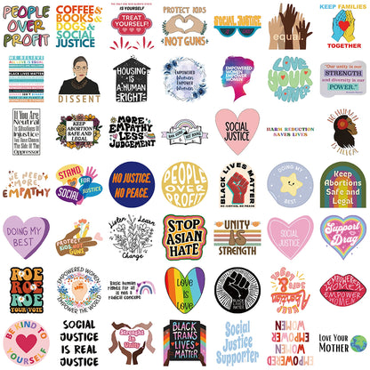 50PCS Social Justice Graffiti Stickers Handbooks Phone Cases Laptop Insulators Decorative Stickers