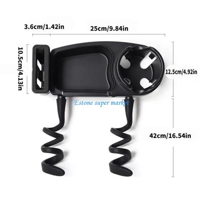 090B 3 in 1 Strollers Milk Bottle Cup Holder for Snacks & Drink Strollers Tray Phone Holder Detachable Tray