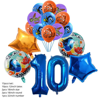 Finding Nemo Birthday Party Decoration Children Party Balloons Disposable Tableware Plates Napkins Cup Tablecloth Party Supplies