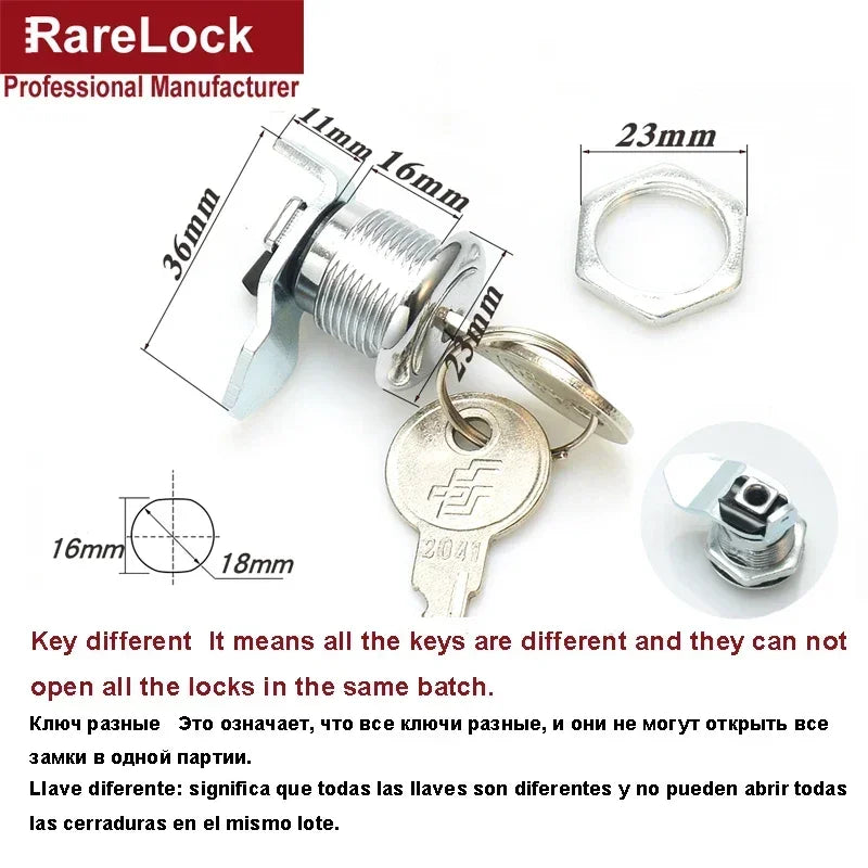 Cash Box Cam Lock for POS Machine Cash Drawer DIY Furniture Hardware Rarelock 1015 G