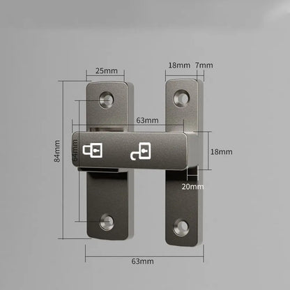 90°/180° Luminous Latch Indoor Metal Door Buckle Bathroom Door Lock Sliding Door Lock Wooden Door Burglar Barn Door Buckle