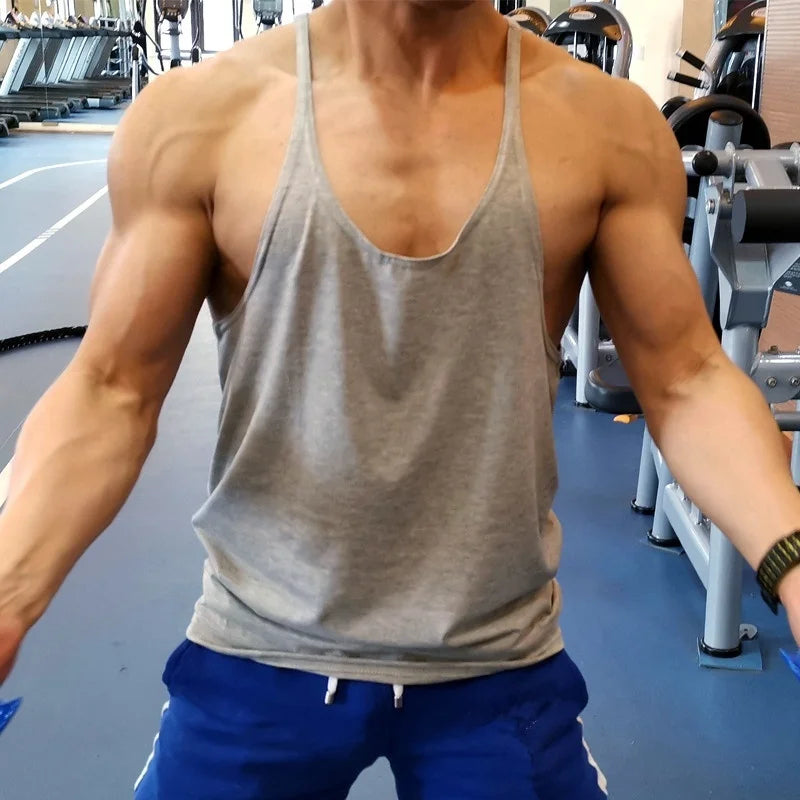 Men's Sports Gym Fitness Tank Top Y Back Fitness Lightweight Shoulder Strap Muscle Fit Tight Fitness Limit T-shirt