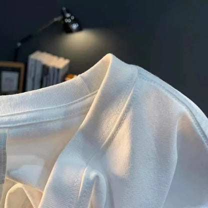 Men's and Women's Short-sleeved T-shirts, Pure Cotton, Luxurious, High Quality, Fabric Printing, Brand, Summer