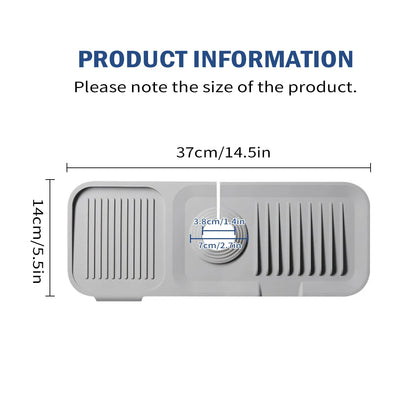 Leeseph Kitchen Silicone Sink Faucet Mat Splash Guard for Sink Faucet Absorbent Sink Protectors Mat Kitchen Sink Gadgets