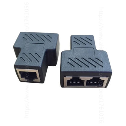 1 To 2 Ways RJ45 LAN Ethernet Network Cable Female Splitter Connector Adapter For Laptop Docking Stations