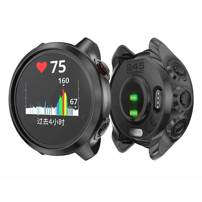 For Garmin Forerunner 245 / 245M Soft TPU Watch Case Protective Cover Screen Protectors