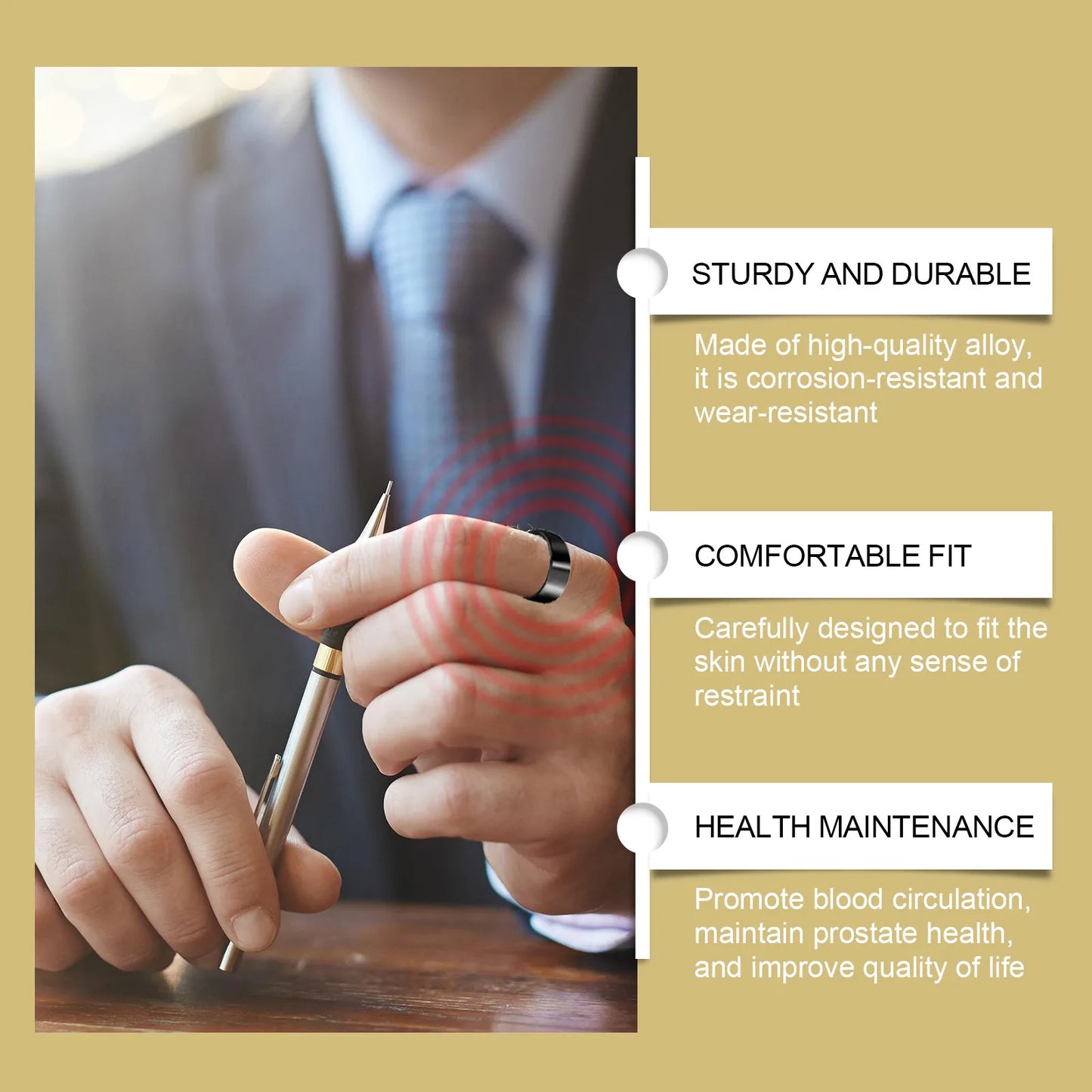 Prostate Ring Soothes And Improves Circulation, Enhances Function And Promotes Health. Health Ring