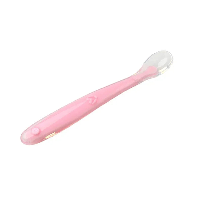 Colorful Silicone Spoon for Babies Hot Sale Candy Color Temperature Sensing Baby Feeding Tools