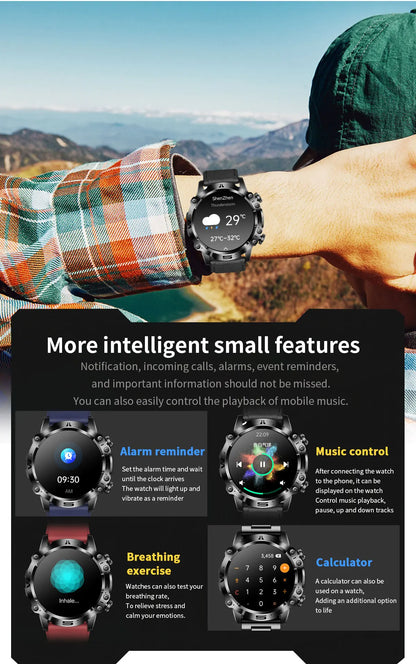 Sapphire 2025New Health managed Smart Watch Health measure Blood Fat Uric Acid Call ECG+PPG blood pressure Health Smartwatch IOS