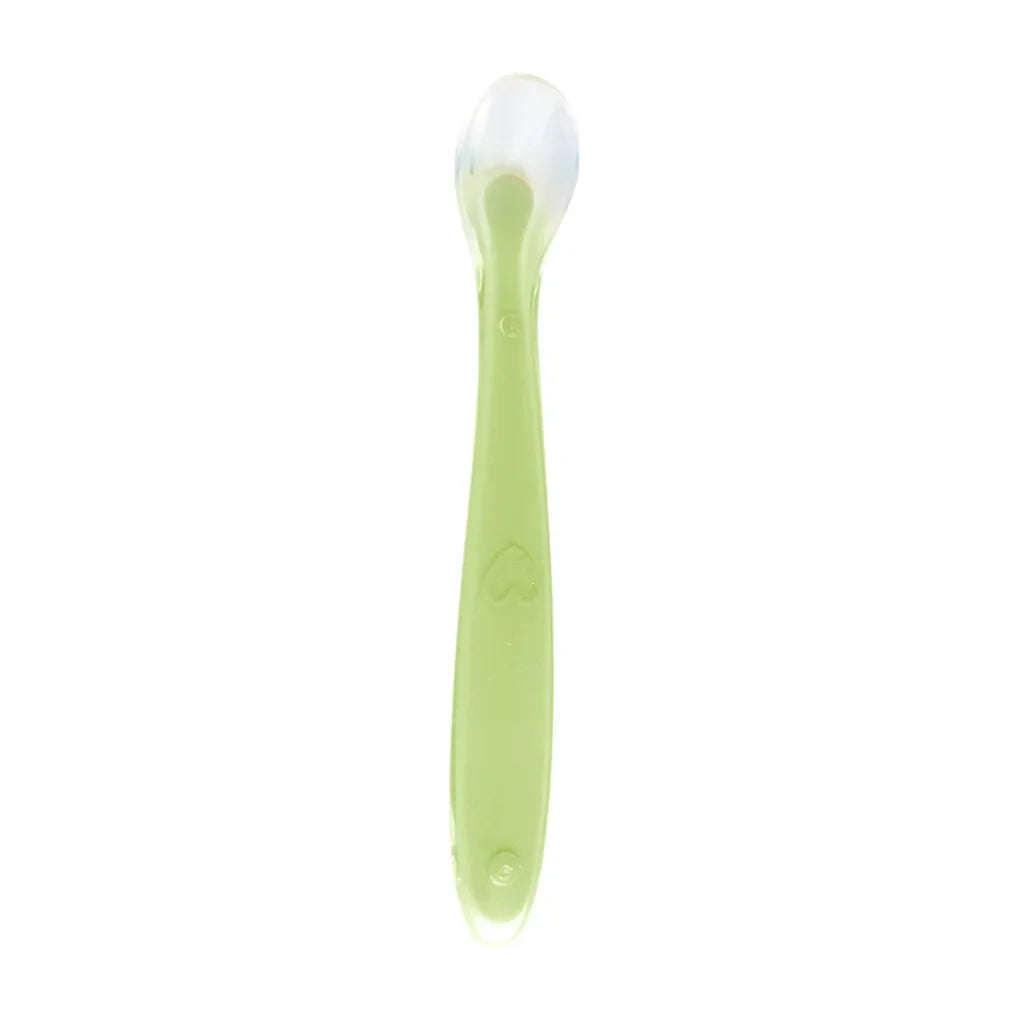 2pcs Baby soft silicone Spoon & PP Transparent Box Baby Feeding Soft Tip Tableware Learning Eat Training Auxiliary Tools
