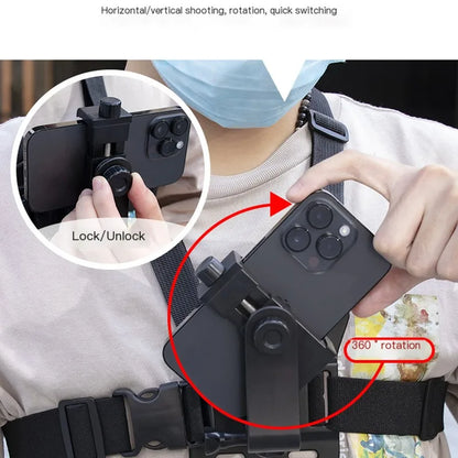 Chest Strap Mobile Phone Holder With Fixed Shoulder Neck Strap For Universal Smartphone First Person Video Shooting Living