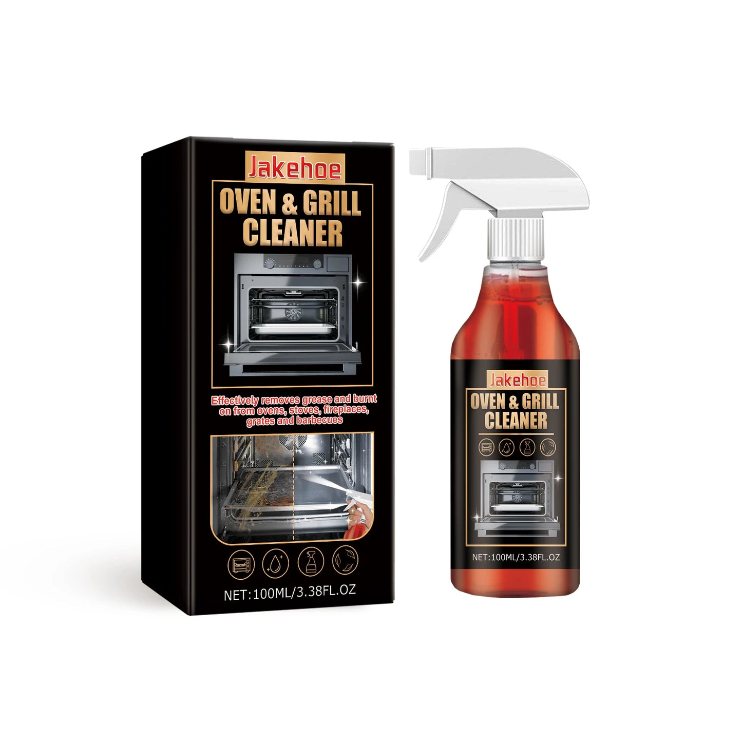 Oven and Grill Cleaner Spray Decontamination Deodorization Oil Removal Dirt Oil Stains Food Residues Eliminating Odors Cleaner