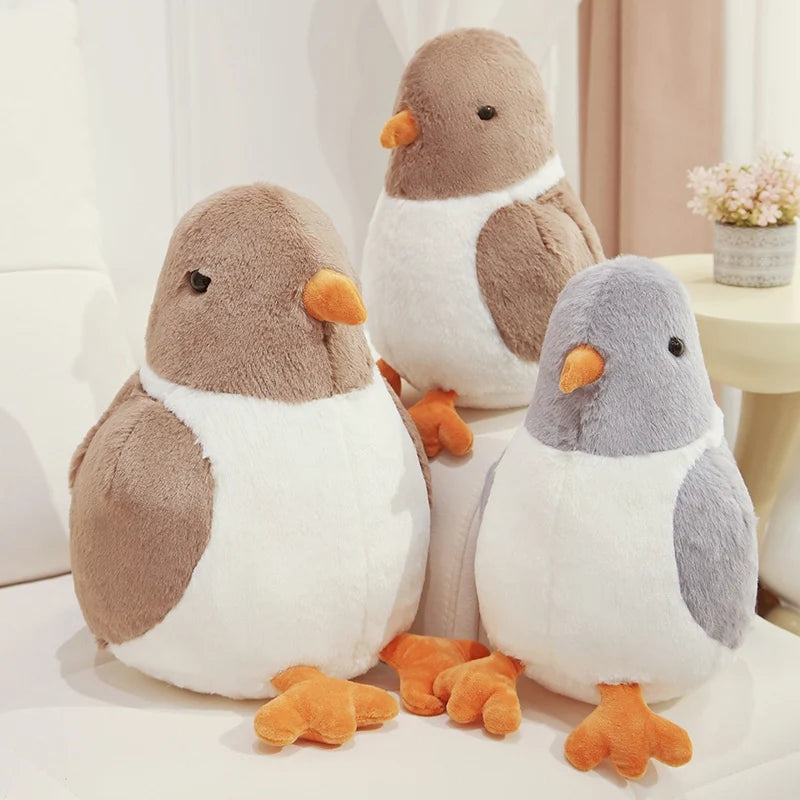 Simulated Round Chubby Pigeon Plush Toys Cartoon Bird Peace Dove Dolls Stuffed Home Decratied Ornaments Gifts for Kids Girls