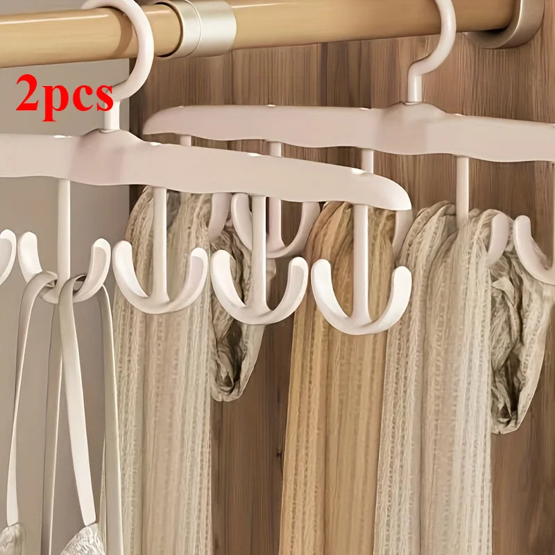 2 Pieces of Hanging Hangers for Household Clothes, Underwear Hooks, Plastic Hangers, Rotatable Multi Hook Hangers