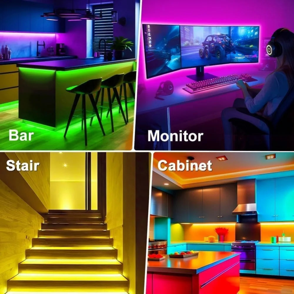 LED Strip Light for TV, RGB TV Backlight Behind, Music Sync Bluetooth APP & Remote Control, 5V USB Powered Strip Lights
