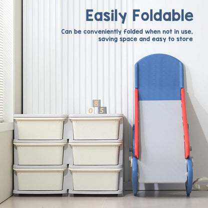 Slide Children's Slide Foldable with Basketball Hoop Stairs Climber Toddler Indoor Slide for 0~3 Years Old Easy Assembly