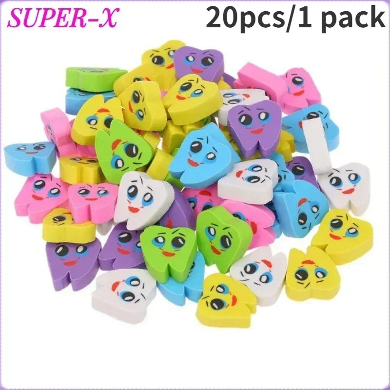 20pcs/bag Dental Eraser Dental Clinic School Gifts Student Eraser Stationery Supplies Mini Eraser Stationery Supplies