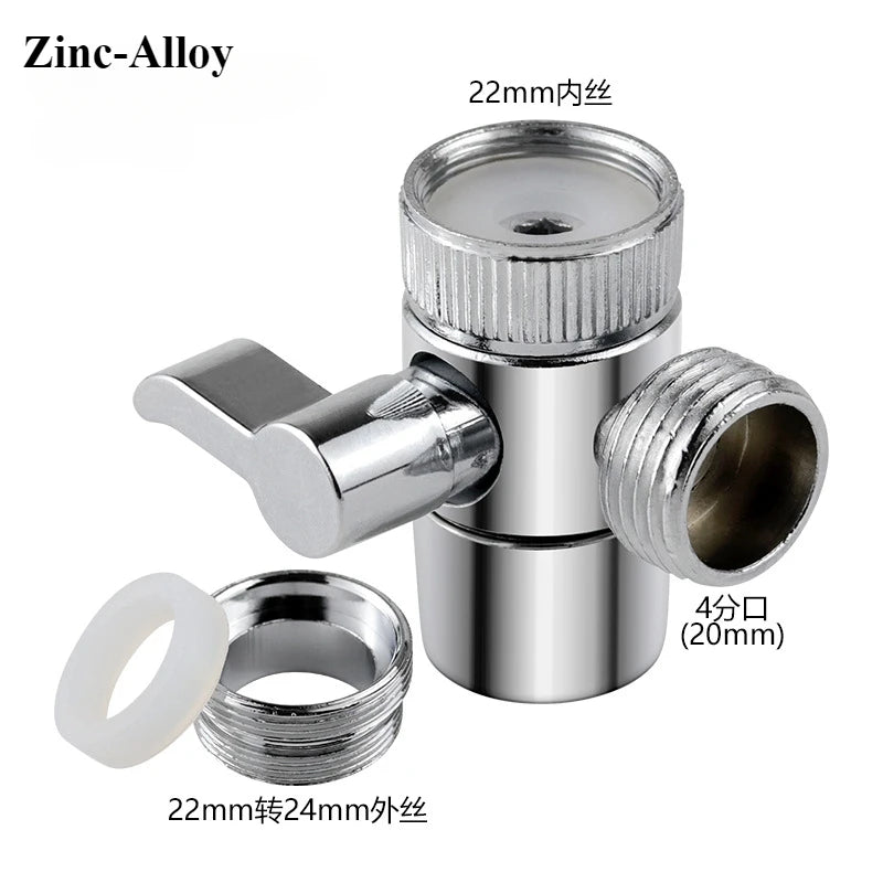 Universal Faucet Adapter Splitter Diverter Valve Water Tap Connector for Kitchen Sink Shower Bathroom Toilet Accessories