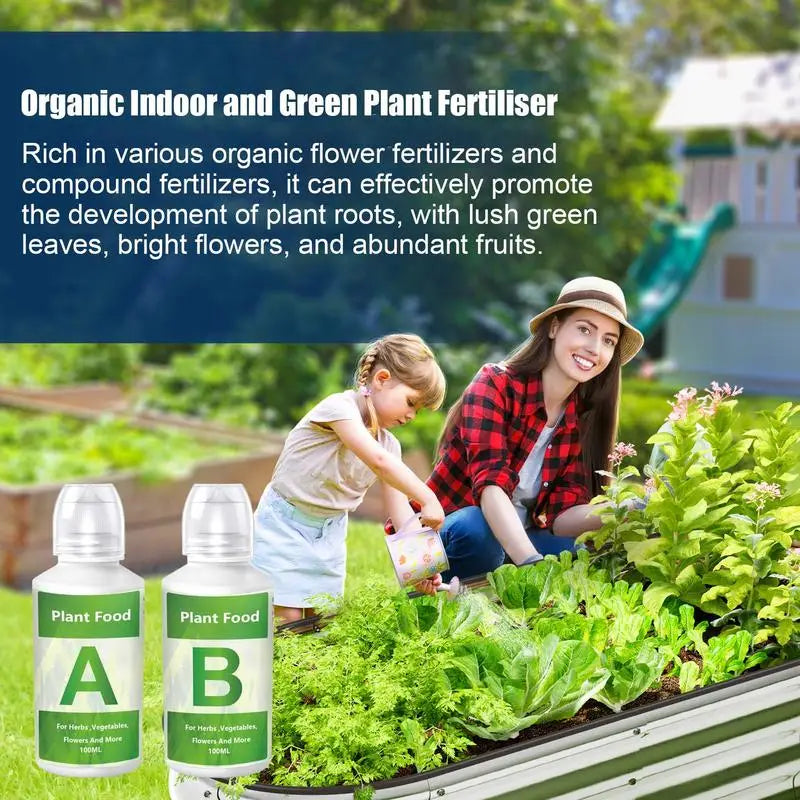 Fertilizer A and B 100ml Hydroponic Garden Plant Food Vegetables Flowers Fruit Soilless Cultivation Nutrient Solution