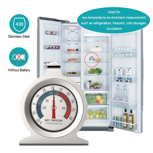 Refrigerator Thermometer -30~30°C -20~80°F Classic Fridge Large Dial Gauge Mini Thermo Meters for Freezer Cooler